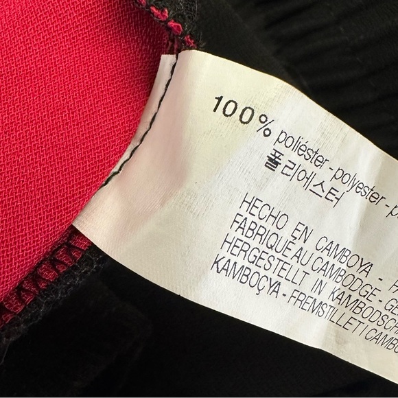 NWT Zara High Rise Wide Leg Black Pants with Red and Pink Bold Stripe - Picture 7 of 8